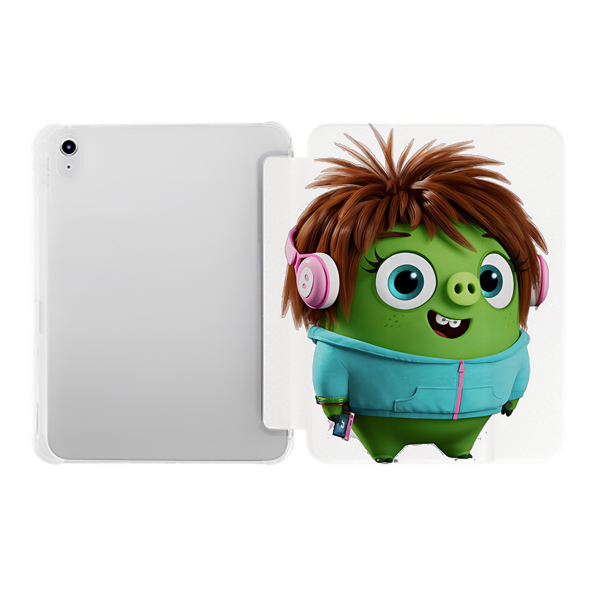 （画像用） Angry Birds アングリーバード IPad ケース ペン収納付き 三つ折りスタンド PUレザー×シリコン 対応機種9.5/10.5/10.9インチ